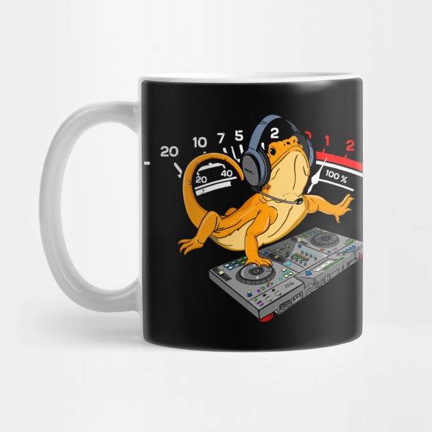 Bearded Dragon DJ Gift Djing VU Meter Level by HiDearPrint